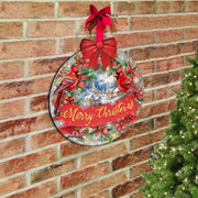 Merry Christmas Front Door Welcome Sign, Wooden Front Porch Decor by G. Debrekht Christmas Decor - 933121H