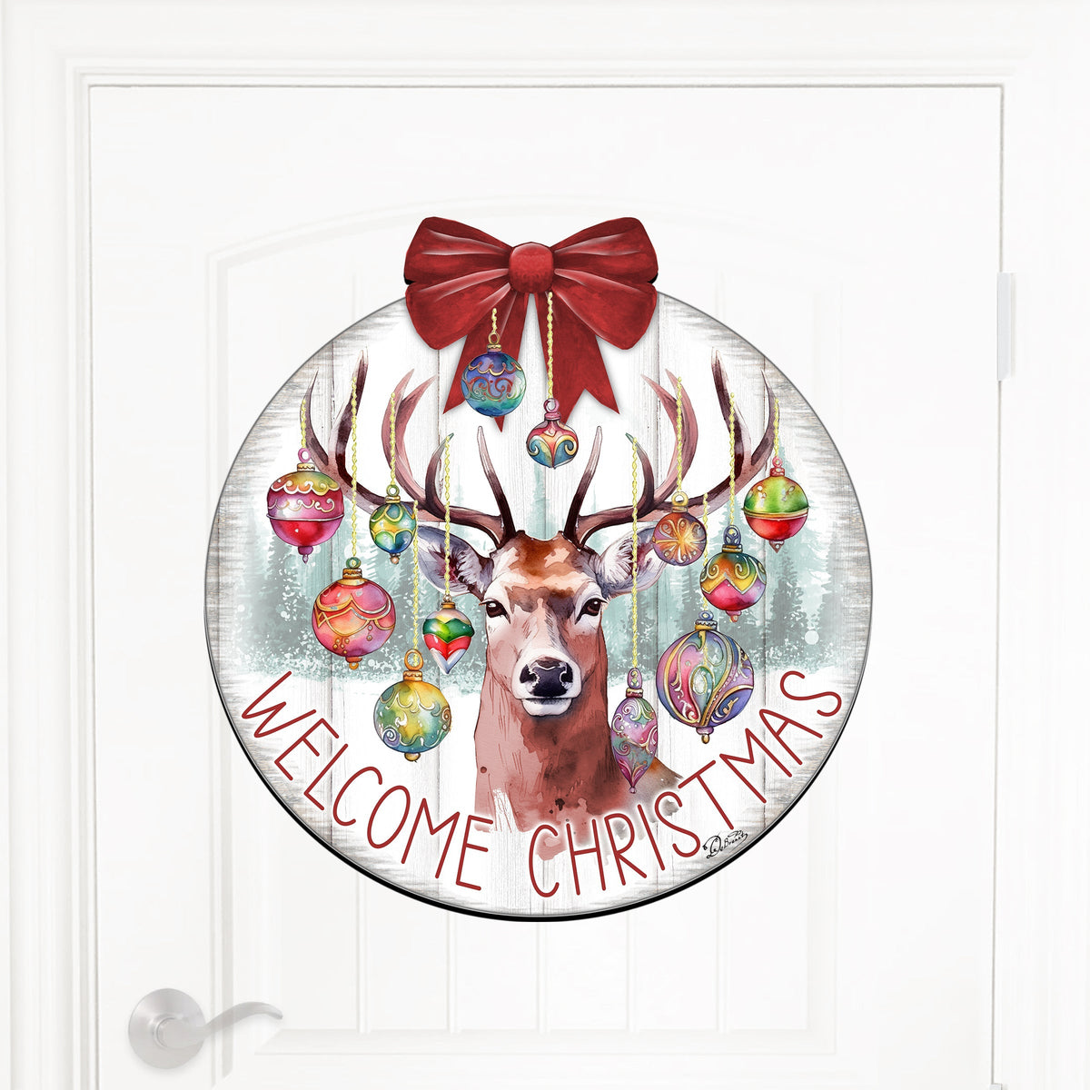 Welcome Christmas Front Door Welcome Sign, Wooden Front Porch Decor by G. Debrekht Christmas Decor - 933118H