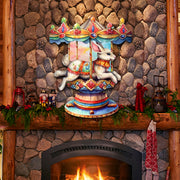 Carousel Bunny Holiday Door Decor  by G. Debrekht - Christmas Decor - 8611026H