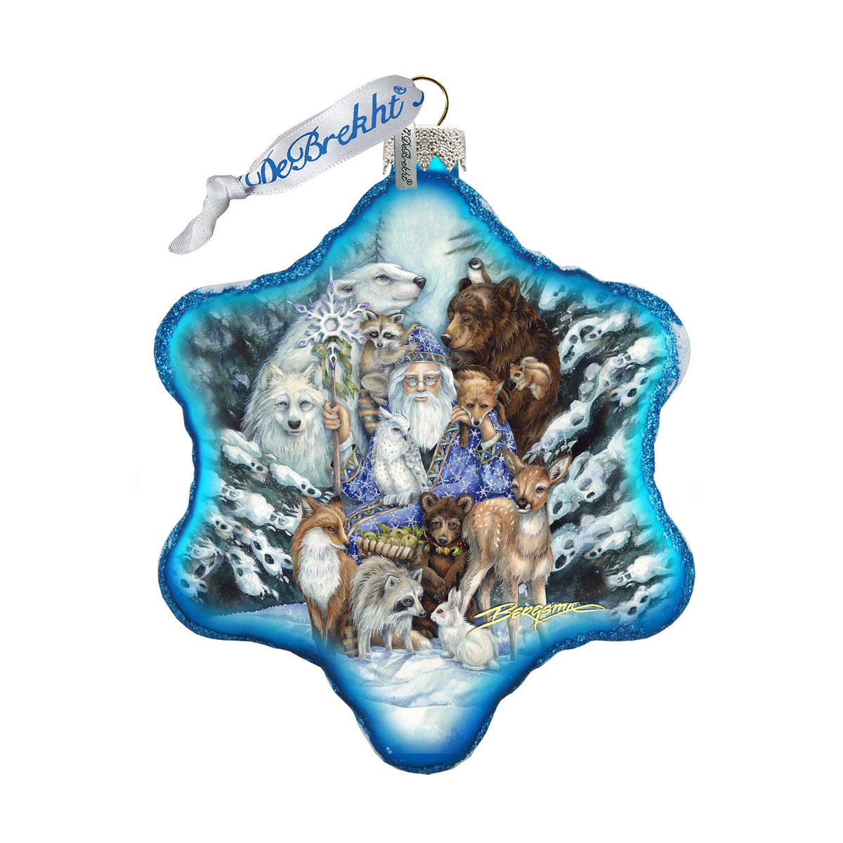 Gather in Peace Father Winter Glass Ornament