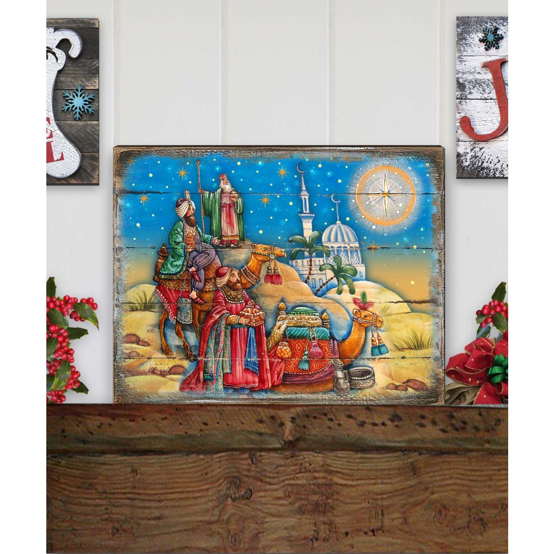 Three Kings Nativity Wooden Wall Art Christmas Decoration