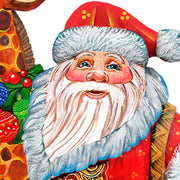 Santa On Giraffe Outdoor Scene by G. DeBrekht - Christmas Santa Snowman Décor - 8111360F