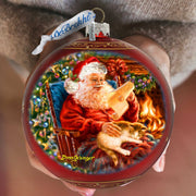 House Warming Santa Lg Glass Ornament in Red by Gelsinger - Christmas Decor - 73924R-DG