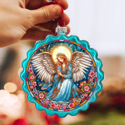 Angel of Healing Wreath Glass Ornament