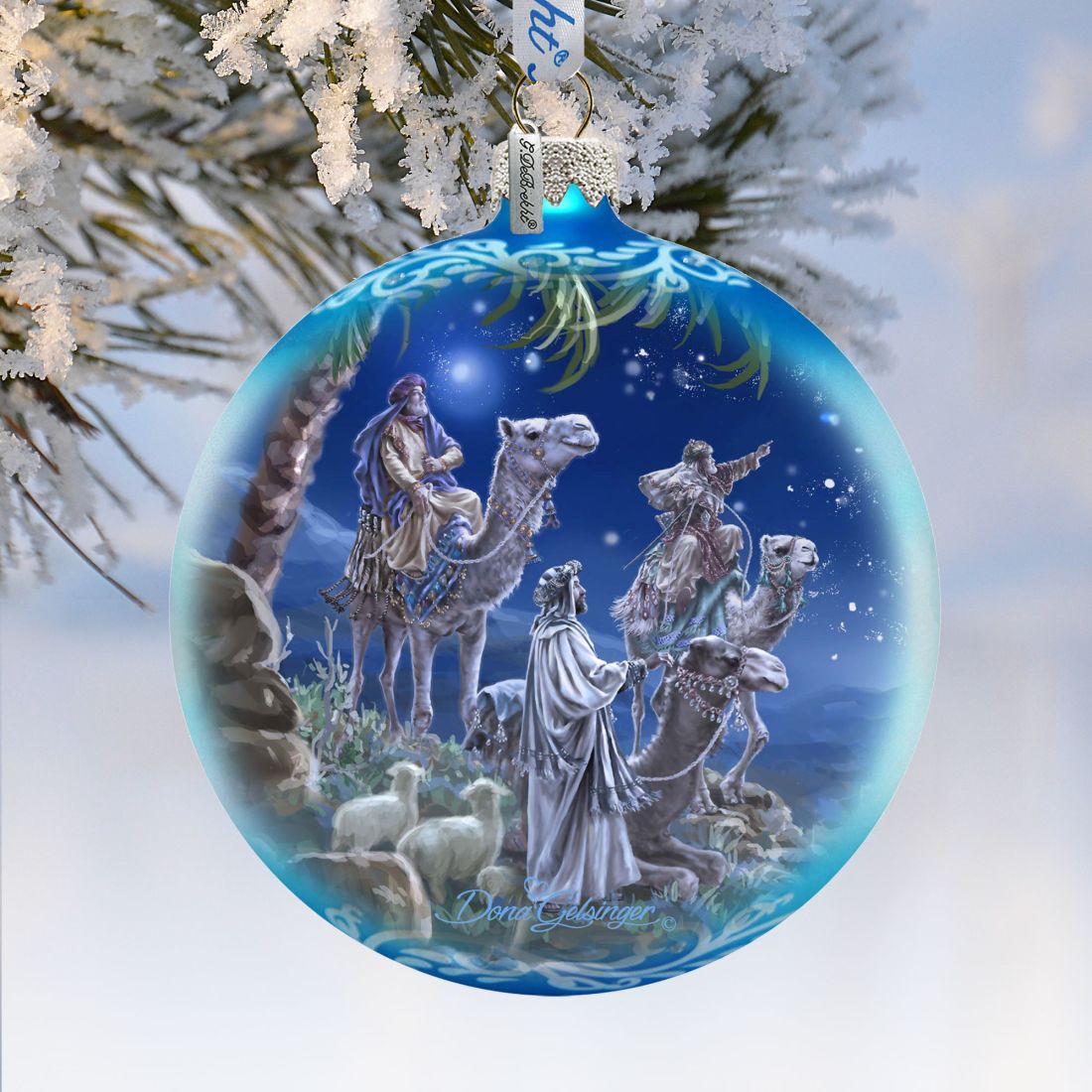 Let Us Adore Him Glass Ornament Limited Edition by D. Gelsinger - Nativity Holiday Decor - 73897-1839