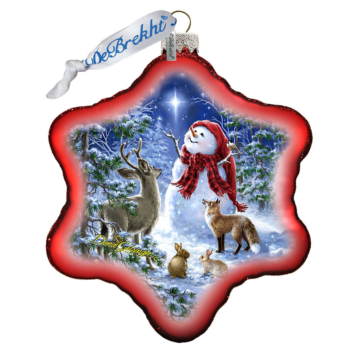 Heaven Snowman Glass Ornament