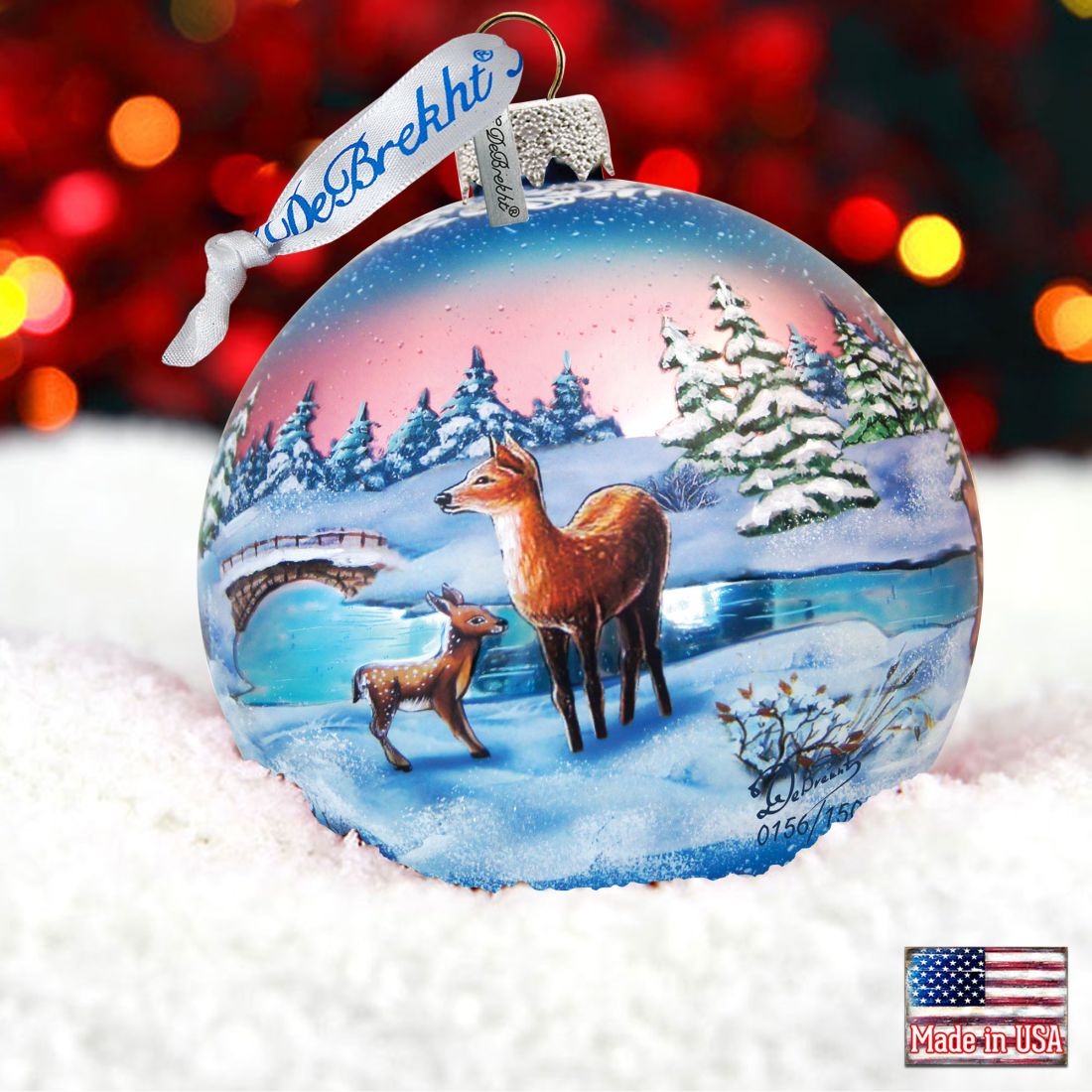 Snowy Night Ball Glass Ornament Limited Edition