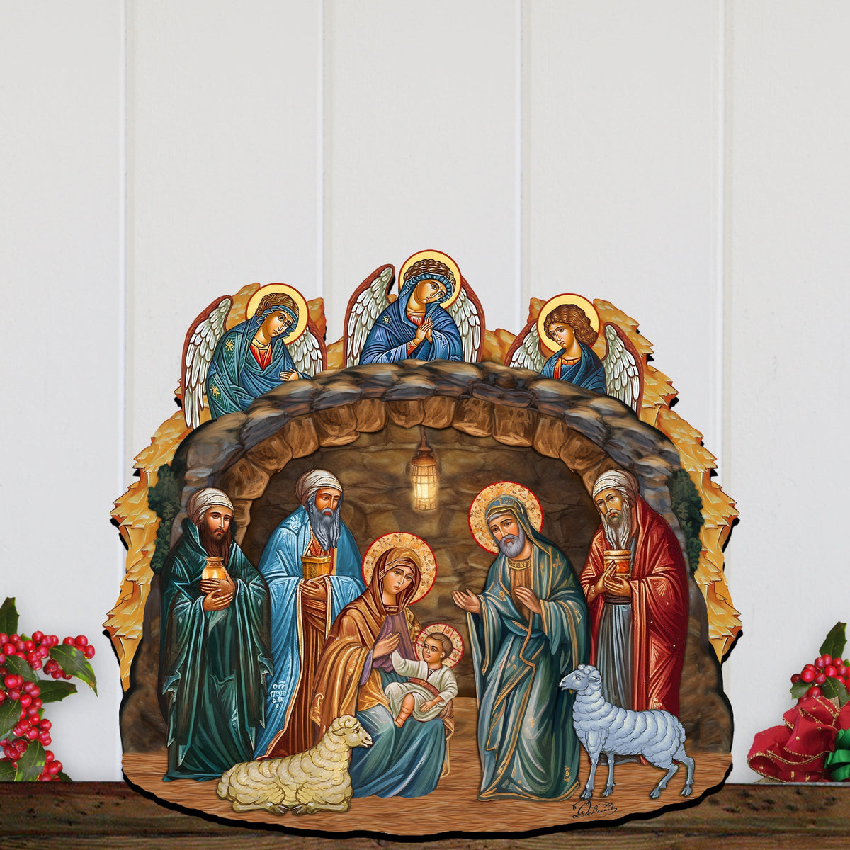 Orthodox Nativity Scene Holiday Door Decor by G. Debrekht - Nativity Holiday Decor - 8652762H