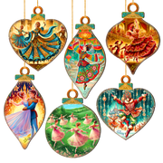The Enchanted Nutcracker Suite Eco Wood Ornaments Set of 12 by G. DeBrekht - Christmas Décor - 8610103-S12
