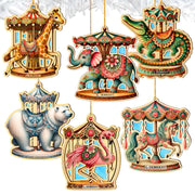 Carousel Animals Christmas Ornaments Set of 12
