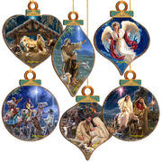 Handcrafted Christmas Ornaments Set of 6 - The Nativity Story Ornaments Set by D. Gelsinger – Nativity Holiday Decor - 8610107-S6