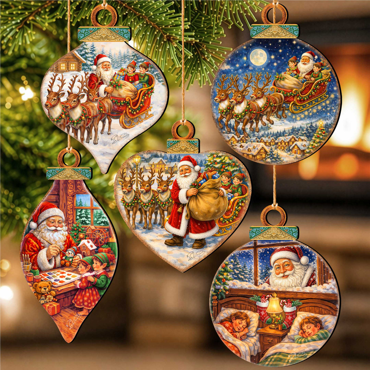 Santa’s Christmas Story Ornament Set