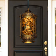Nativity Scene Lantern Door Decor