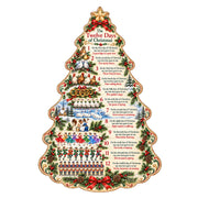 Twelve Days of Christmas Wooden Door Hanger – Christmas Tree Wall & Door Décor by G. Debrekht - 8652910H