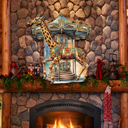 Carousel Giraffe Holiday Door Decor  by G. Debrekht - Christmas Decor - 8611028H