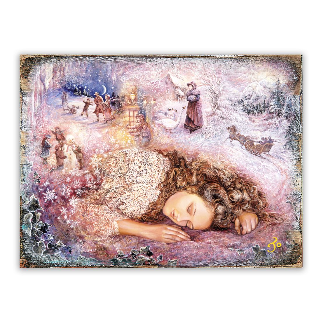 Winter Dream Fantasy Wooden Wall Art Christmas Decoration