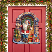 Santa's Surprise Visit Holiday Door Decor