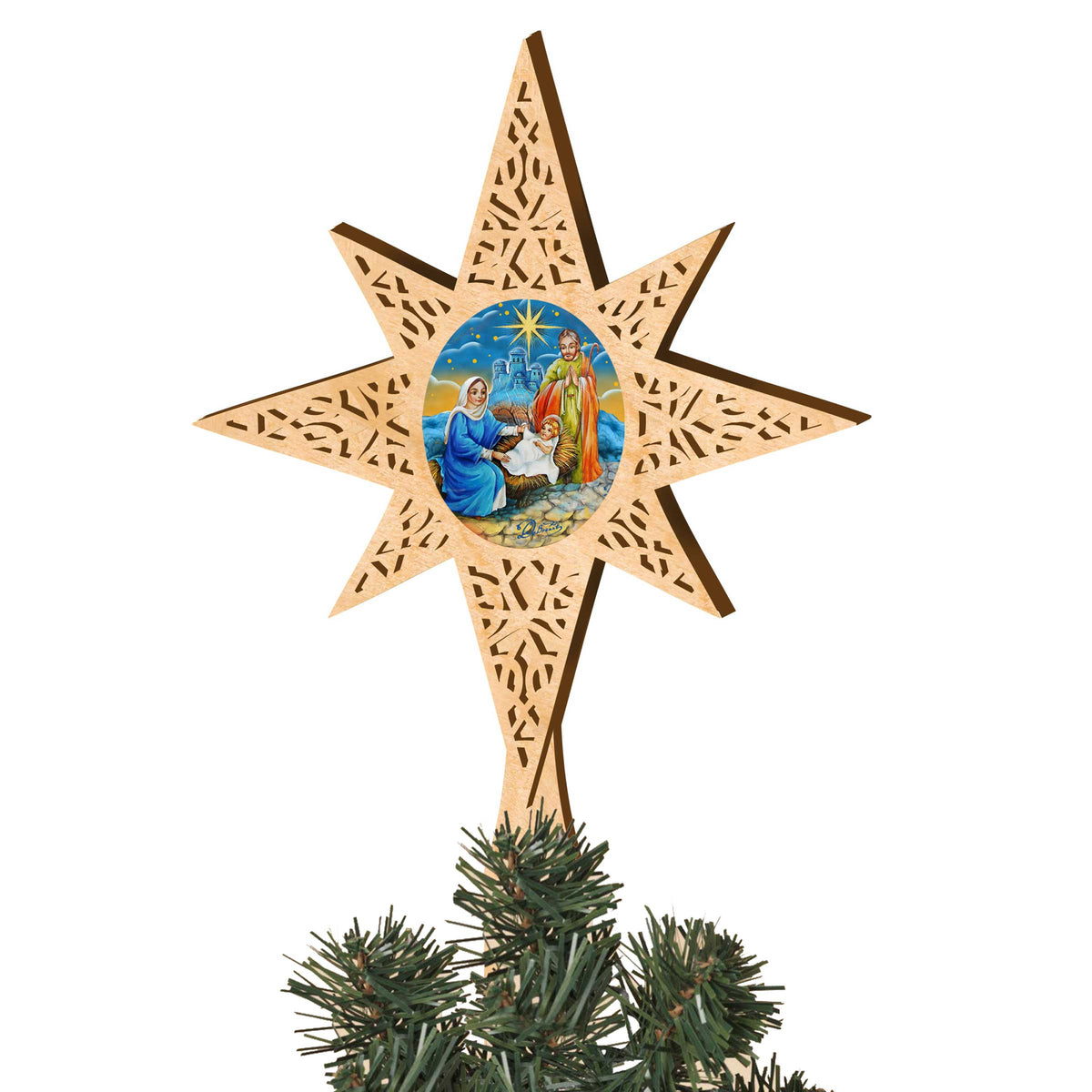 Old World Nativity Tree Topper by G.DeBrekht - Nativity Holiday Decor - 89493