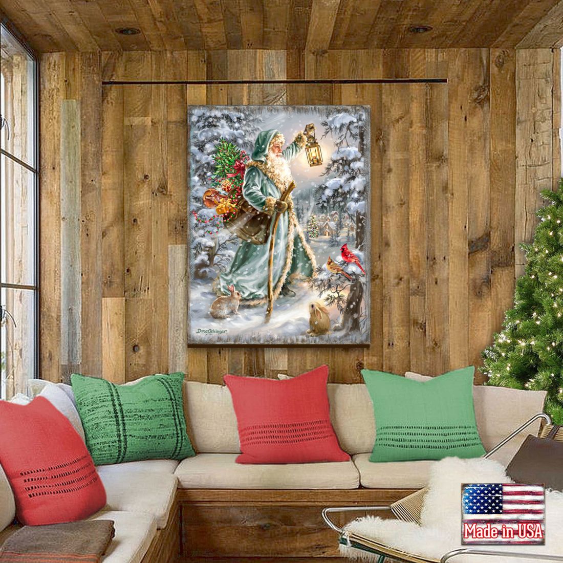 Saint Nicholas Wooden Wall Art Christmas Decoration