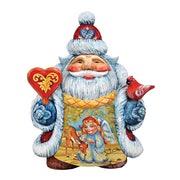 Santa with Angel and Deer Handcrafted Christmas Figurine