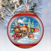 Antler Express Lg Glass Ornament by G.Debrekht - Christmas Holiday Decor - 73946