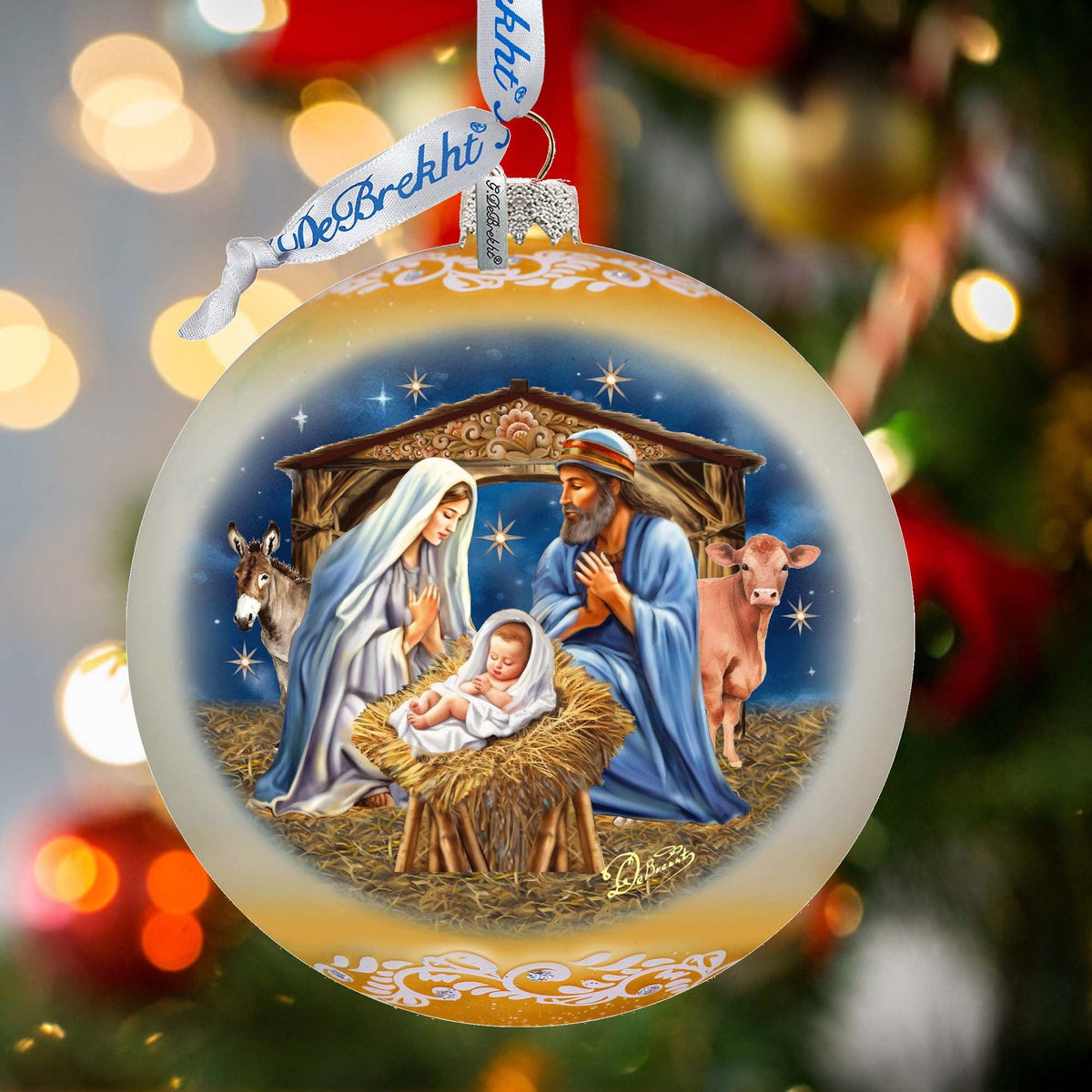 From Stable to Savior Large Glass Ornament