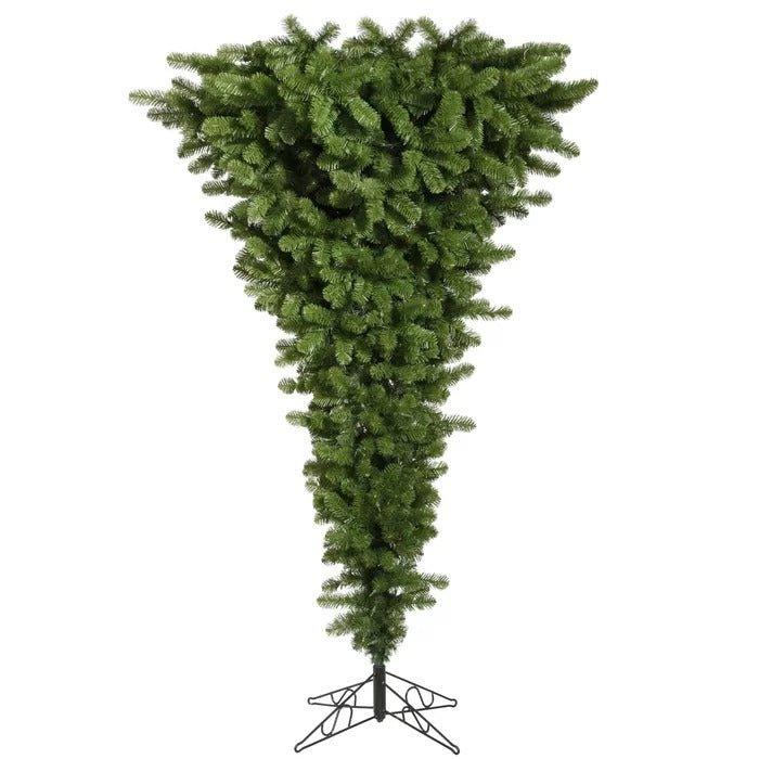 90" Upside Down Artificial Christmas Tree - Unique Green Holiday Decor - Christmas Trees USA