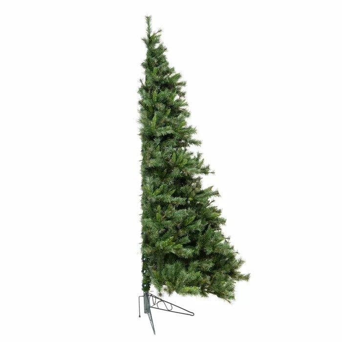 7.5' Green Artificial Half Pine Christmas Tree – The Holiday Aisle, Flat Back Design - Christmas Trees USA