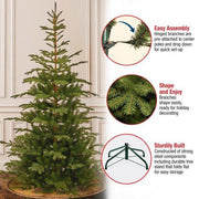 7.5' Artificial Spruce Christmas Tree – Lush PVC Branches, Metal Stand - Christmas Trees USA