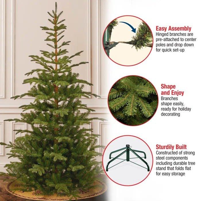 7.5' Artificial Spruce Christmas Tree – Lush PVC Branches, Metal Stand - Christmas Trees USA