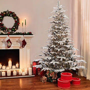 7.5' Lighted Artificial Fir Christmas Tree – 1319 Tips, 700 Clear Lights, Flocked - Christmas Trees USA