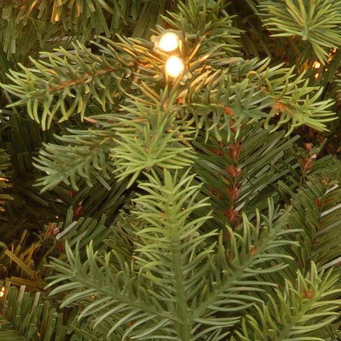 7.5' Lighted Artificial Fir Christmas Tree – 750 Clear Lights, Slim Profile, Realistic Branches - Christmas Trees USA