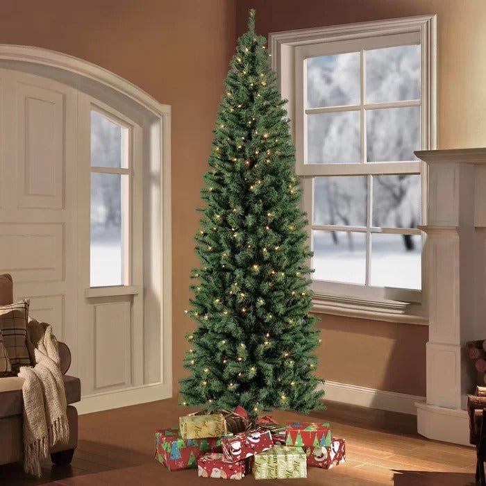 7.5' Lighted Northern Fir Christmas Tree – 350 Clear Lights, Realistic Branch Tips - Christmas Trees USA