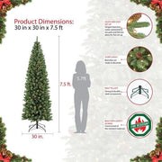 7.5' Lighted Northern Fir Christmas Tree – 350 Clear Lights, Realistic Branch Tips - Christmas Trees USA