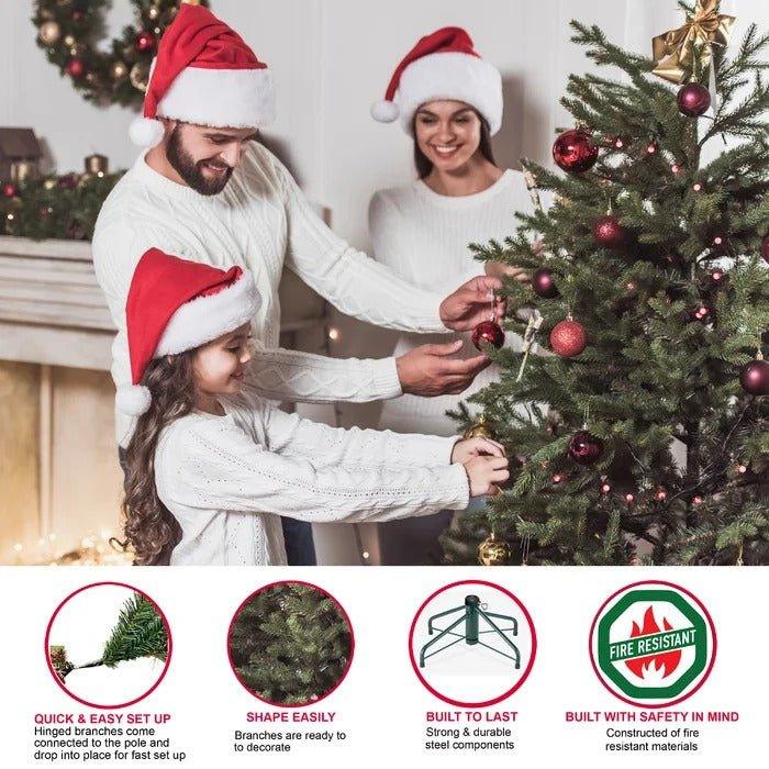7.5' Lighted Northern Fir Christmas Tree – 350 Clear Lights, Realistic Branch Tips - Christmas Trees USA