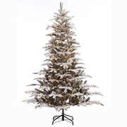 7.5' Lighted Artificial Fir Christmas Tree – 1319 Tips, 700 Clear Lights, Flocked - Christmas Trees USA