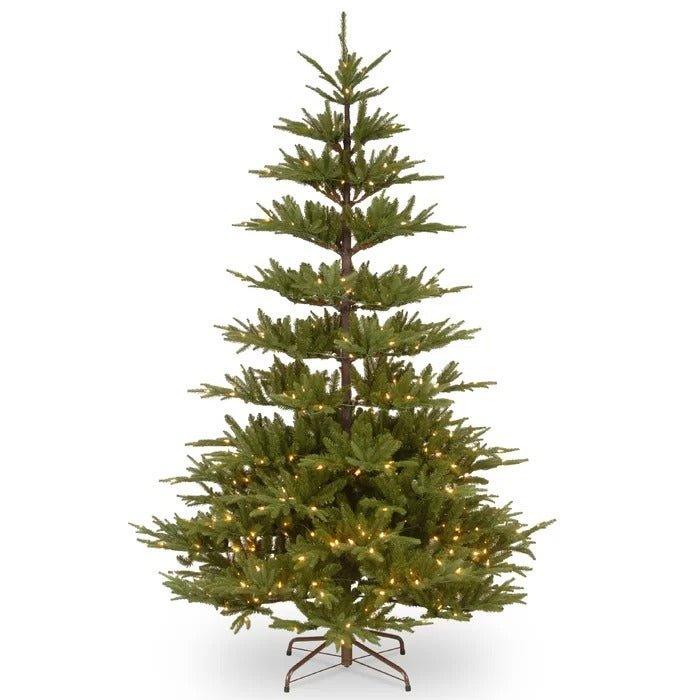 7.5' Lighted Artificial Fir Christmas Tree – 450 Warm White Lights, 2282 Tips - Christmas Trees USA