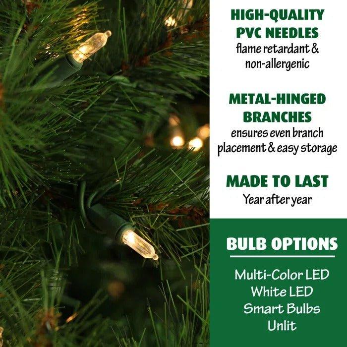 7.5' Lighted Foxtail Pine Artificial Christmas Tree with 900 Clear LED Lights - Christmas Trees USA