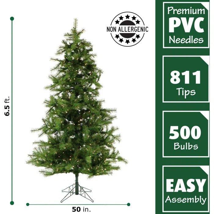 7.5' Lighted Foxtail Pine Artificial Christmas Tree with 900 Clear LED Lights - Christmas Trees USA
