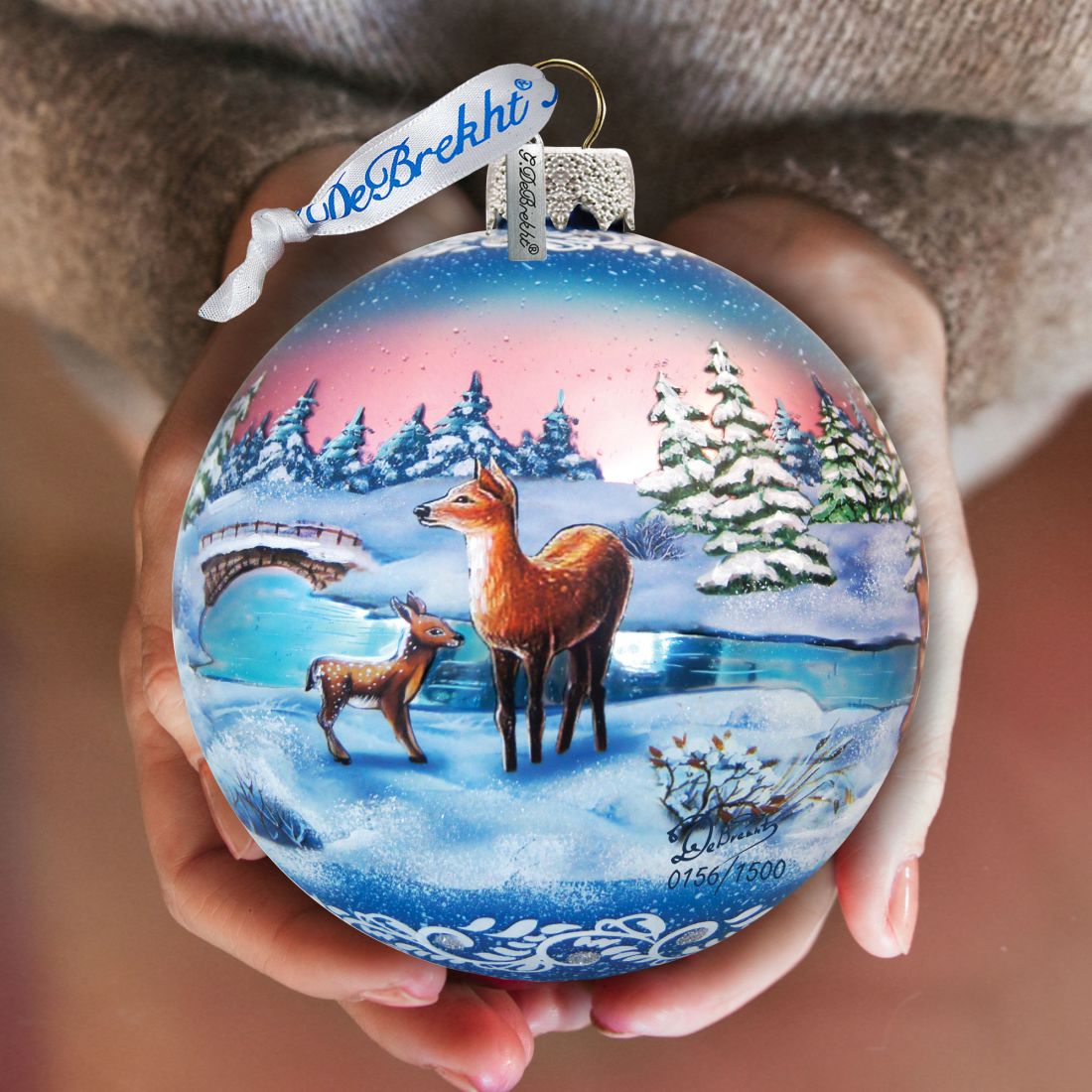 Snowy Night Ball Glass Ornament Limited Edition