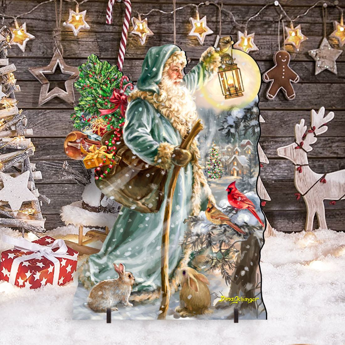 Saint Nicholas Christmas Outdoor Decor by D. Gelsinger - Christmas Santa Snowman Decor - 8461067F-DG