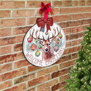 Welcome Christmas Front Door Welcome Sign, Wooden Front Porch Decor by G. Debrekht Christmas Decor - 933118H
