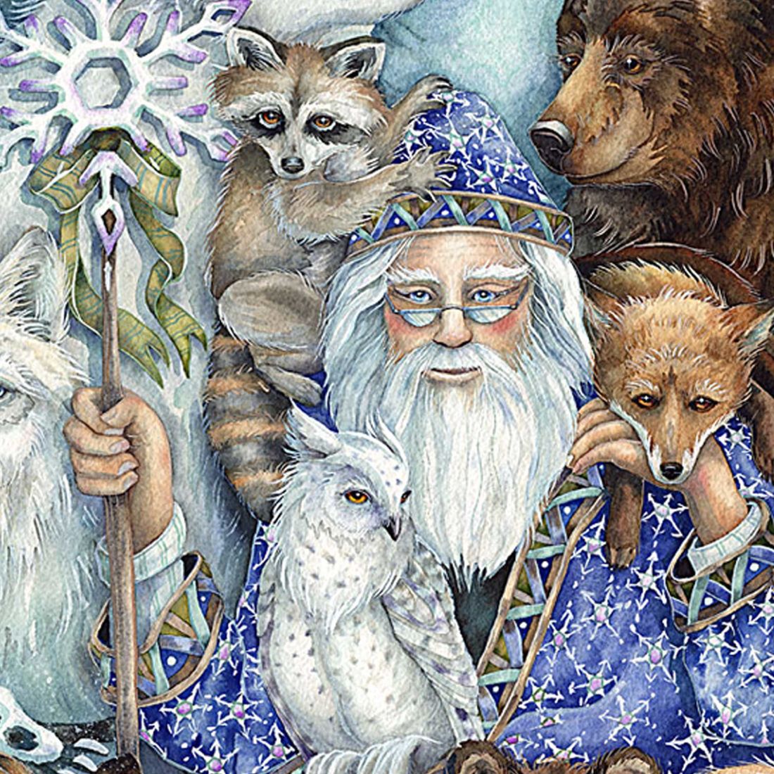 Gather in Peace Father Winter Animals Wall Hanger by J. Bergsma - Christmas Decor - 8591968H-JB