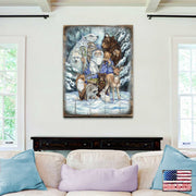 Gather in Peace Father Winter Animals Wooden Wall Art by J. Bergsma - Nature Wildlife Decor  - 8592968BP-JB