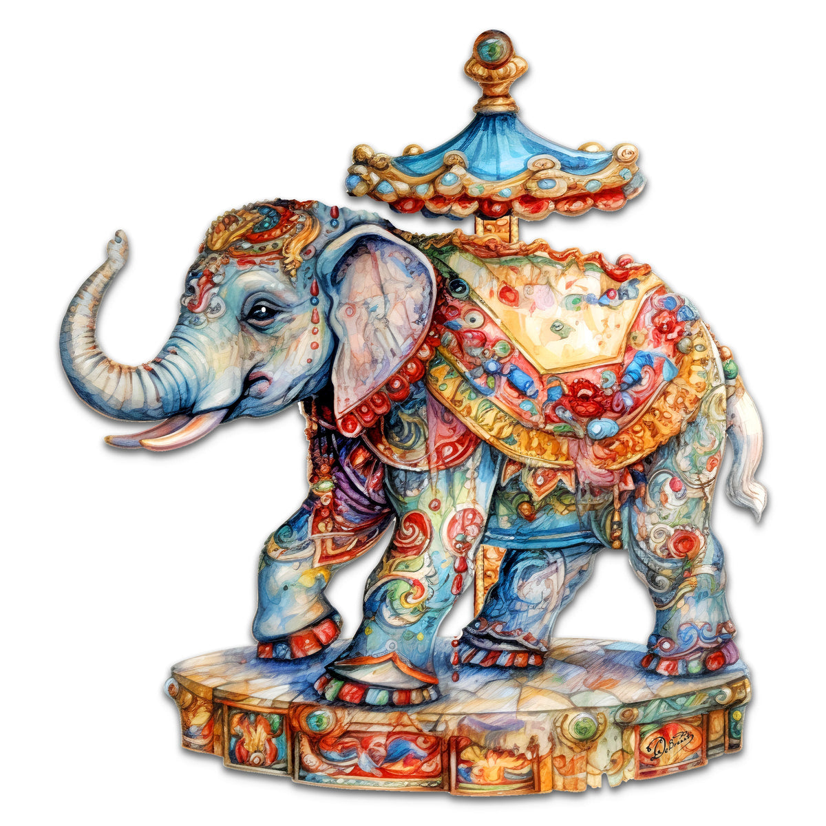 Carousel Elefant Holiday Door Decor  by G. Debrekht - Christmas Decor - 8611029H