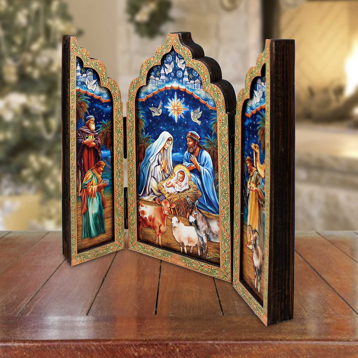 Christmas Story Wooden Tabletop Triptych Christmas Decoration