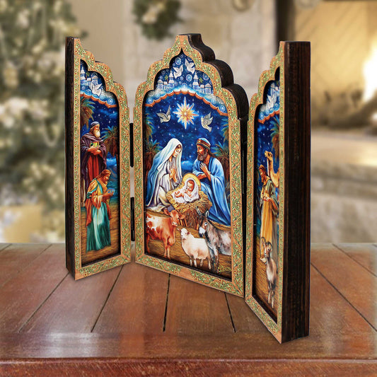 Christmas Story Wooden Tabletop Triptych Christmas Decoration