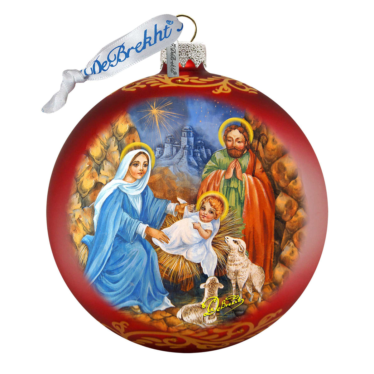 The Lamb of God Glass Ornament Limited Edition by G. DeBrekht - Nativity Holiday Decor - 73902