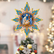 Christmas Story Star Tree Topper Wooden Decor by G. Debrekht - Nativity Holiday Decor - 89501