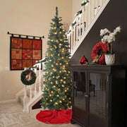 7.5' Slim Pencil Artificial Christmas Tree with 350 Warm LED Lights & 8 Lighting Modes - Christmas Trees USA